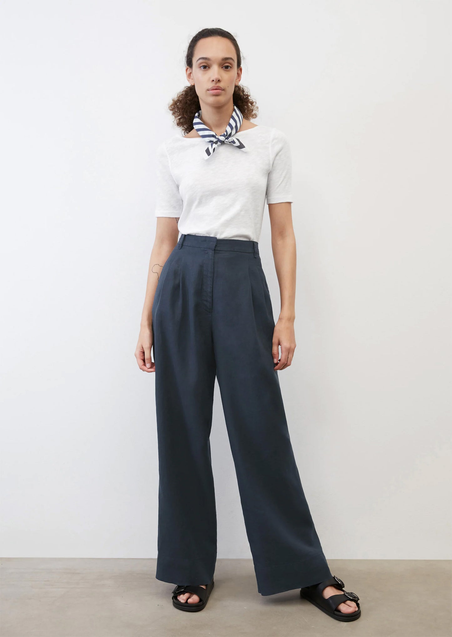 Slub-Jersey-T-Shirt Loose mit U-Boot-Ausschnitt - Marc O'Polo