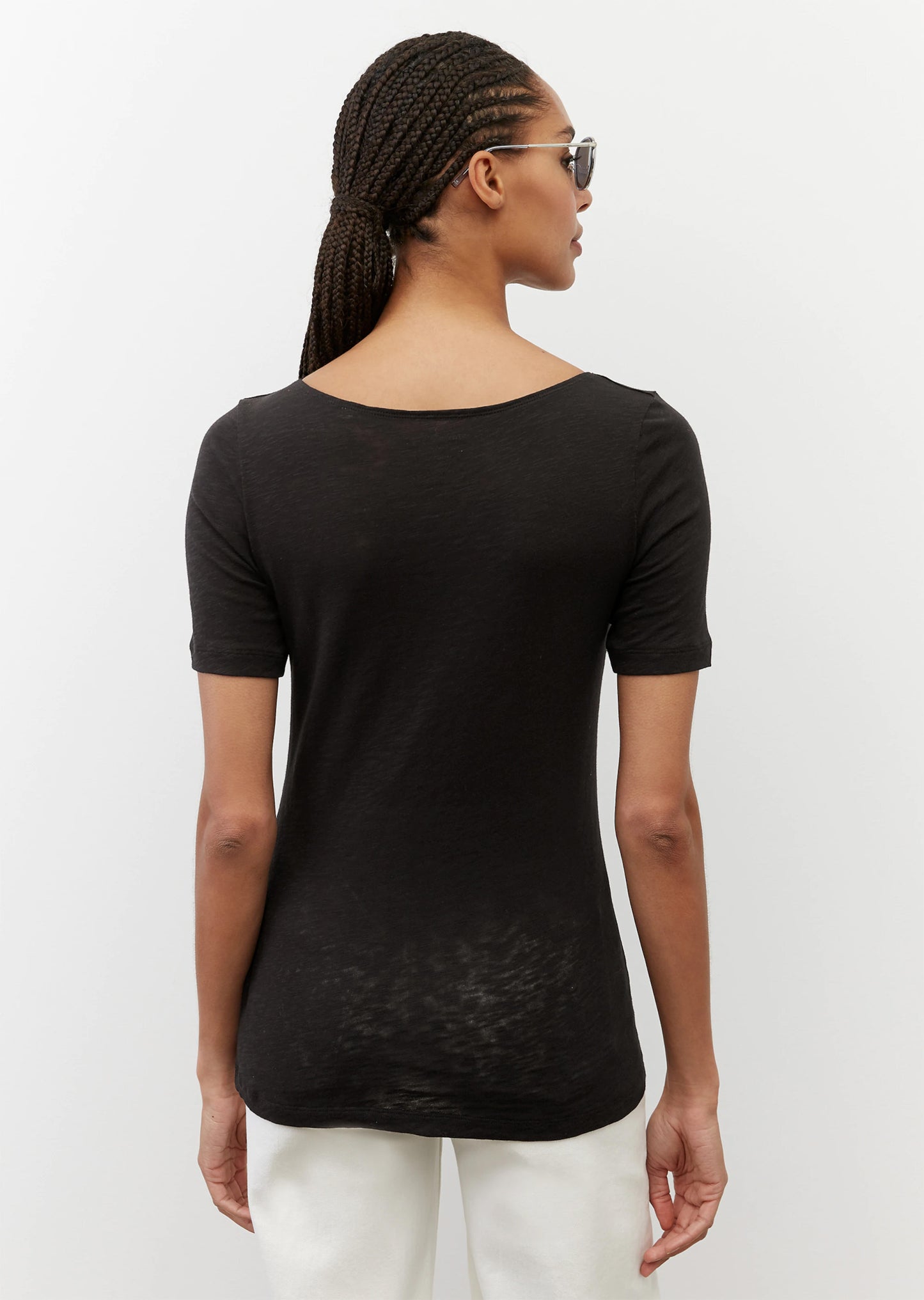 Slub-Jersey-T-Shirt Loose mit U-Boot-Ausschnitt - Marc O'Polo