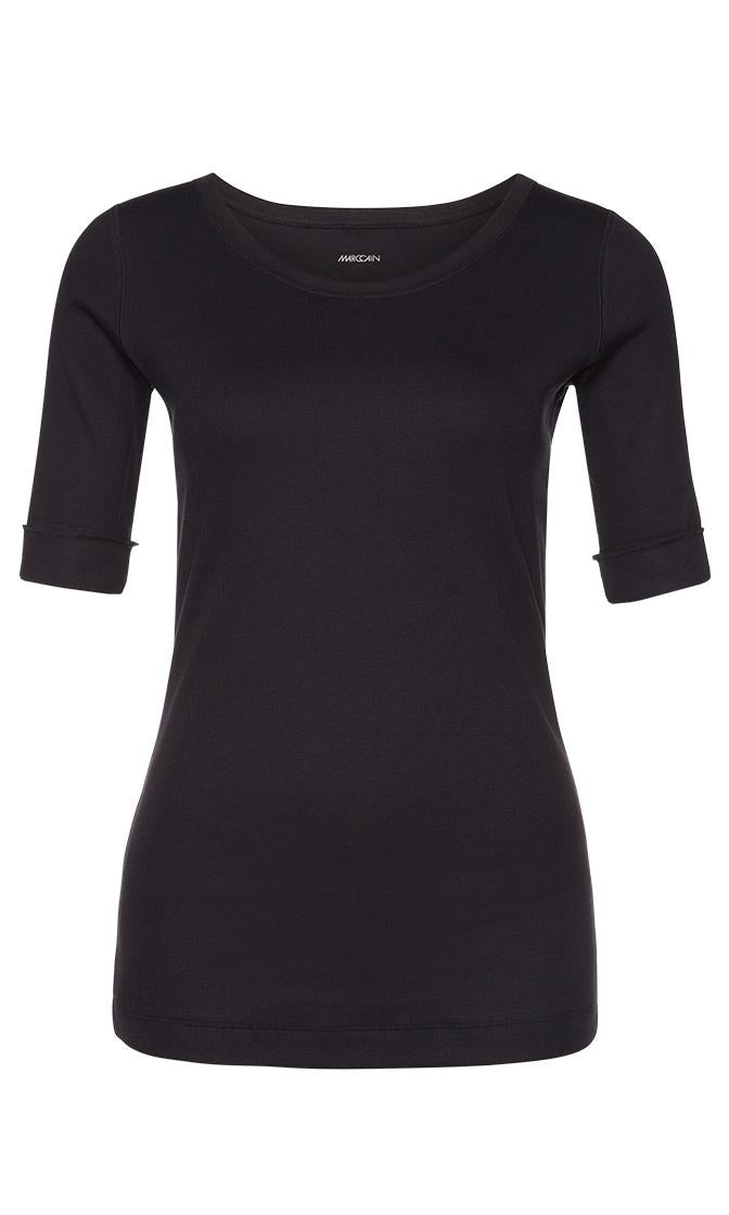 Rundhals-Shirt mit halben Ärmeln - Marc Cain Essentials