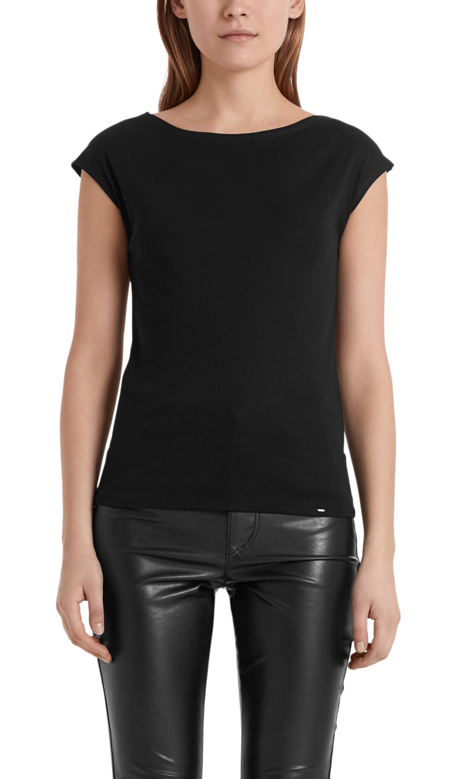 Basic-Shirt mit weitem Ausschnitt - Marc Cain Essentials