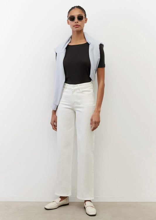 Slub-Jersey-T-Shirt Loose mit U-Boot-Ausschnitt - Marc O'Polo