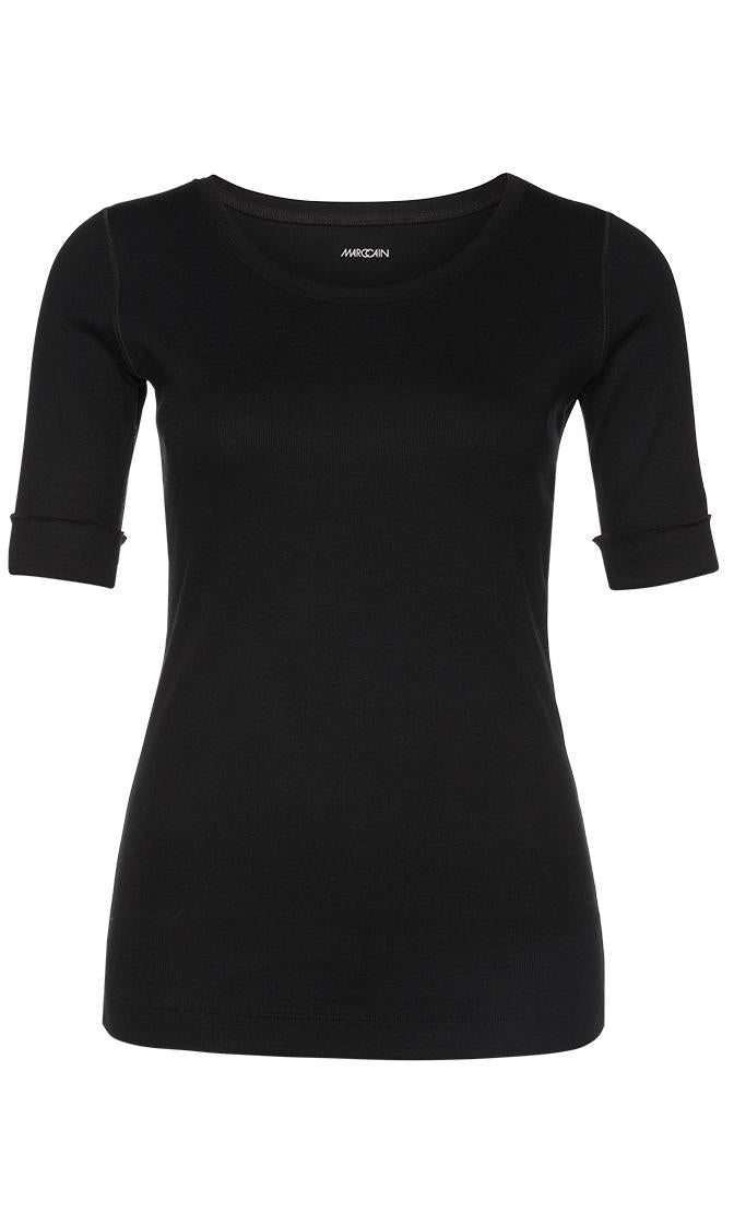 Rundhals-Shirt mit halben Ärmeln - Marc Cain Essentials