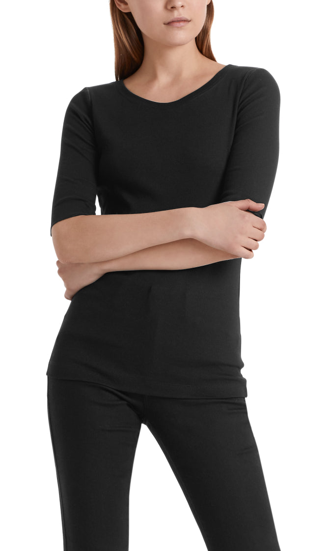 Rundhals-Shirt mit halben Ärmeln - Marc Cain Essentials